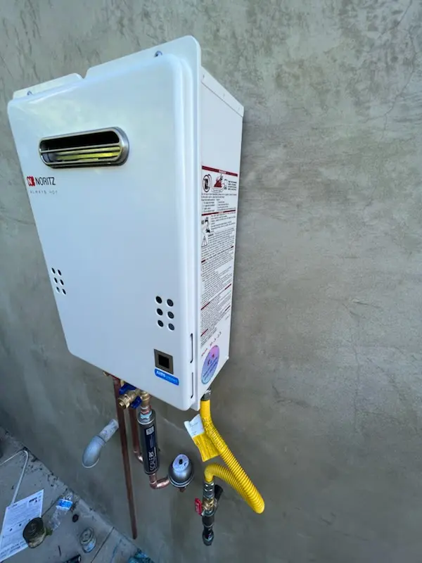 Tankless water heater installation for Heritage West homes